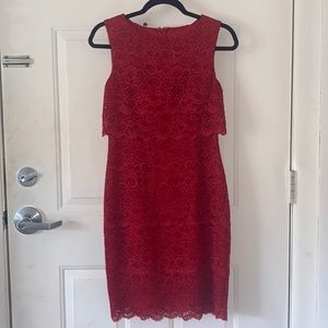 NWOT Nicole Miller Red Lace Dress
